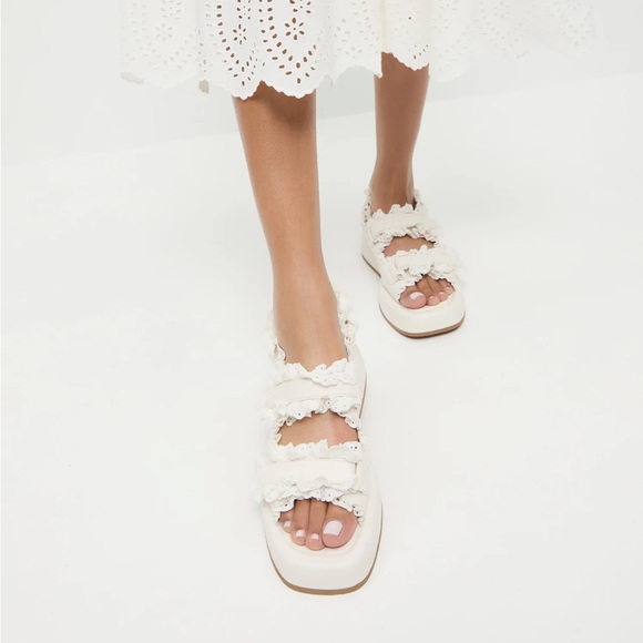 Loeffler Randall // Blaise White Leather Platform Sandal - Picture 1 of 8